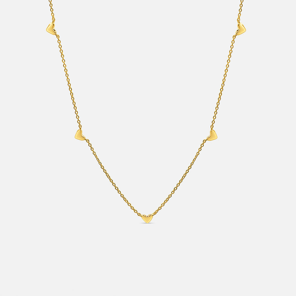Collana con ciondoli a forma di cuore - Oro
