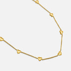 Collana con mini cuori a catena - Oro