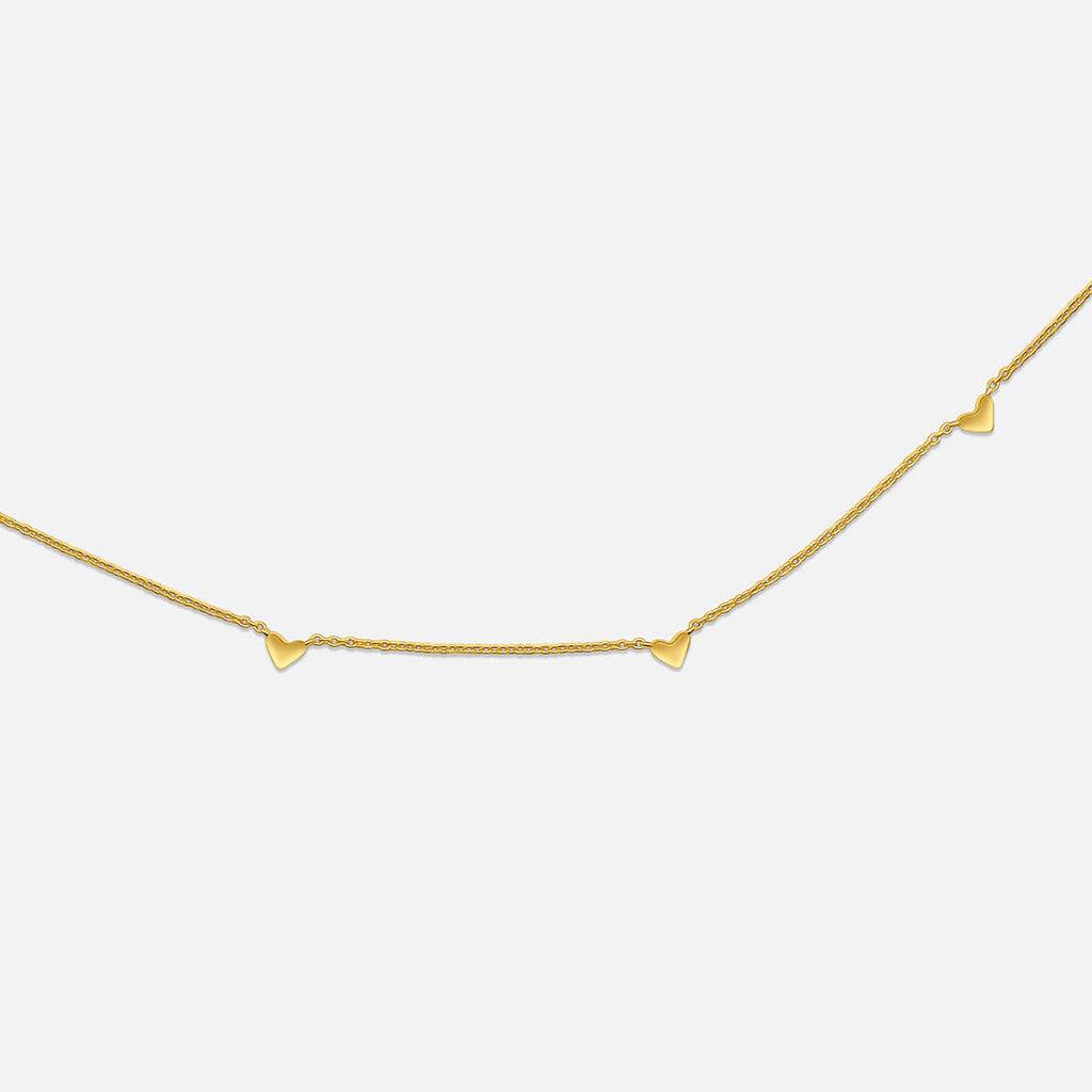 Collana con ciondoli a forma di cuore - Oro