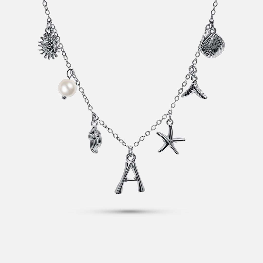 Collana con lettera “Oceano Argentato”