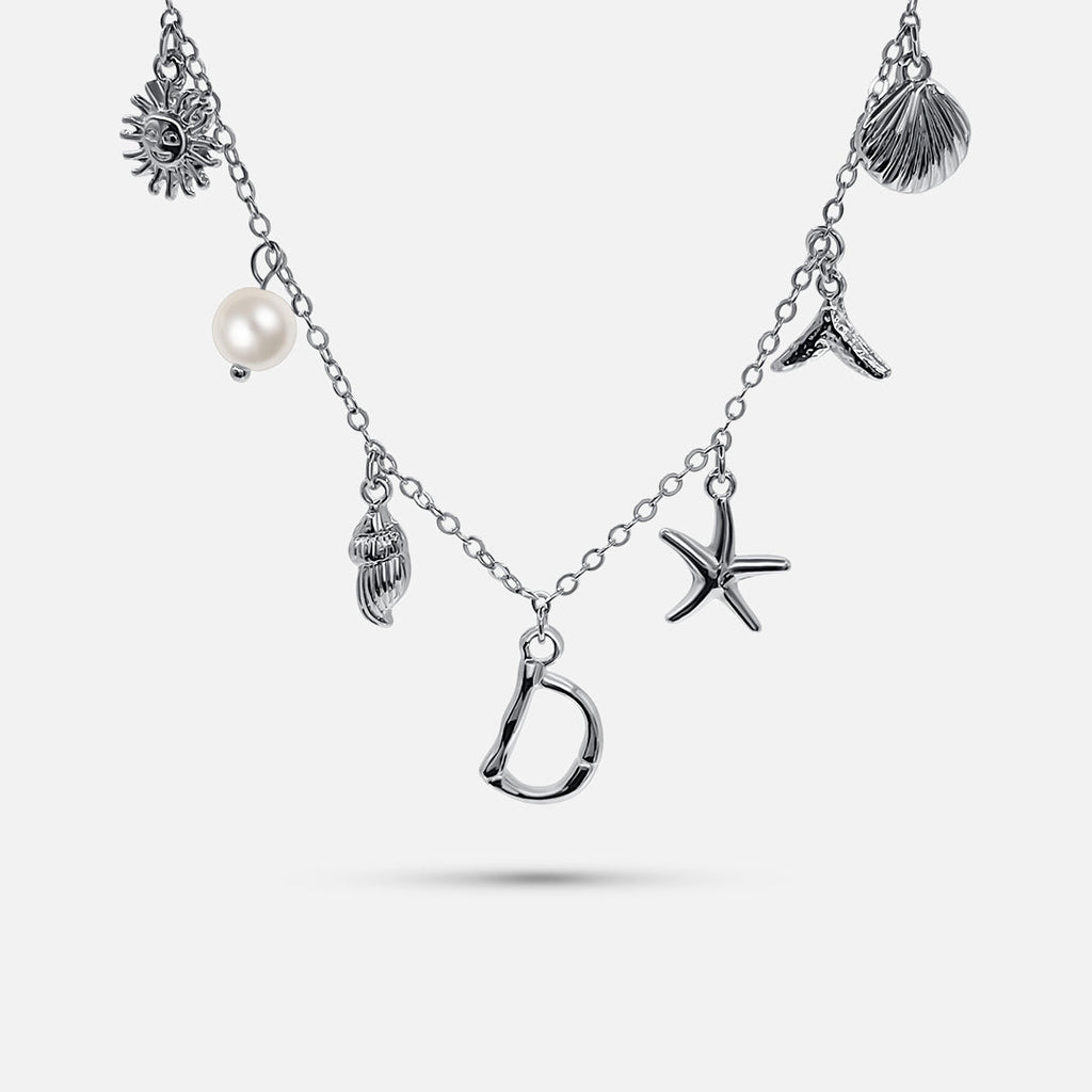 Collana con lettera “Oceano Argentato”