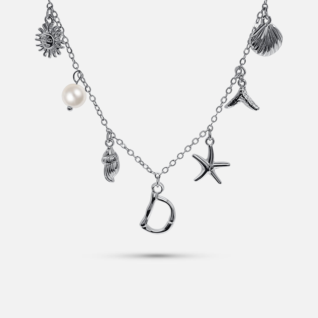 Collana con lettera “Oceano Argentato”