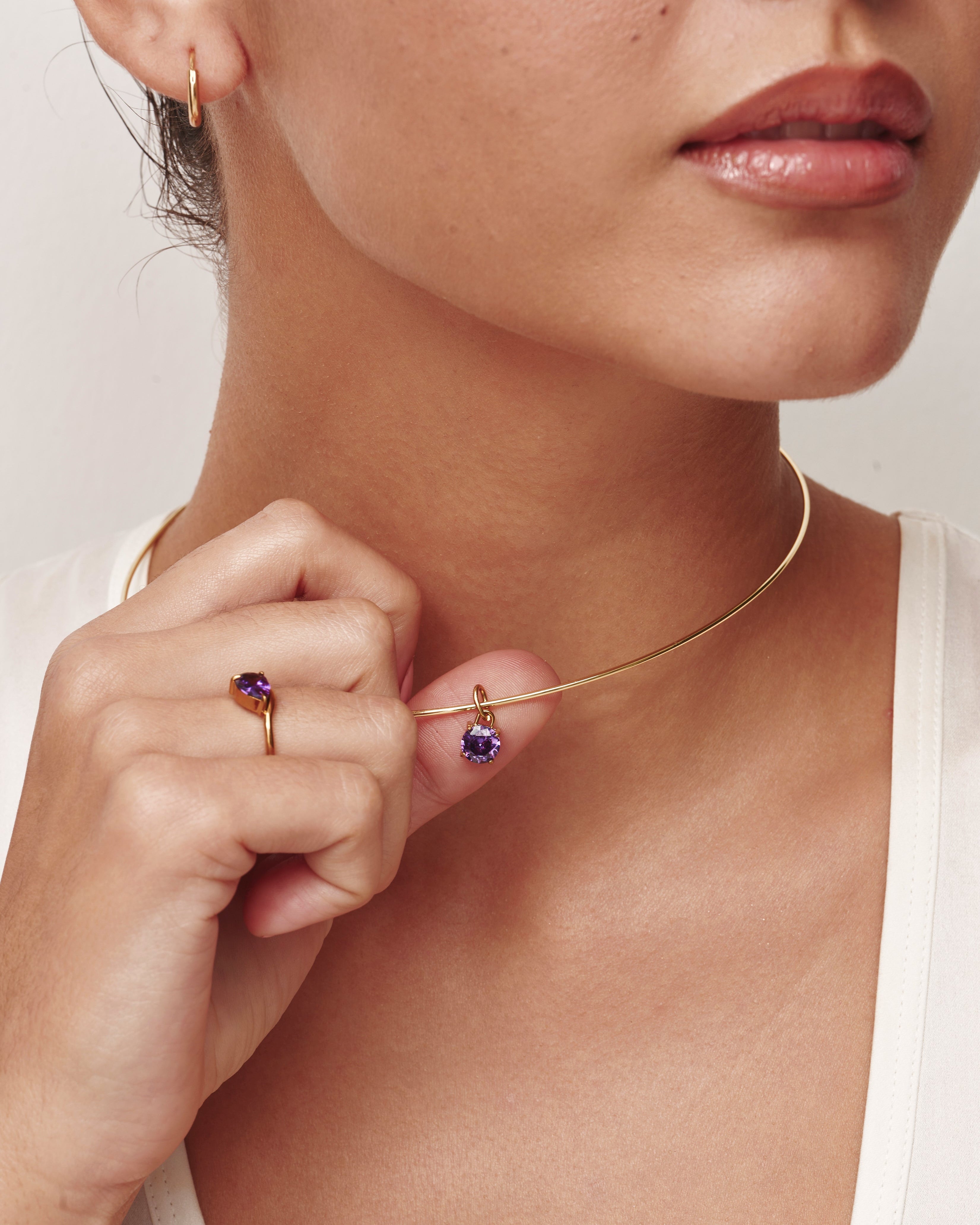 Collana con ciondolo con pietra del mese di nascita