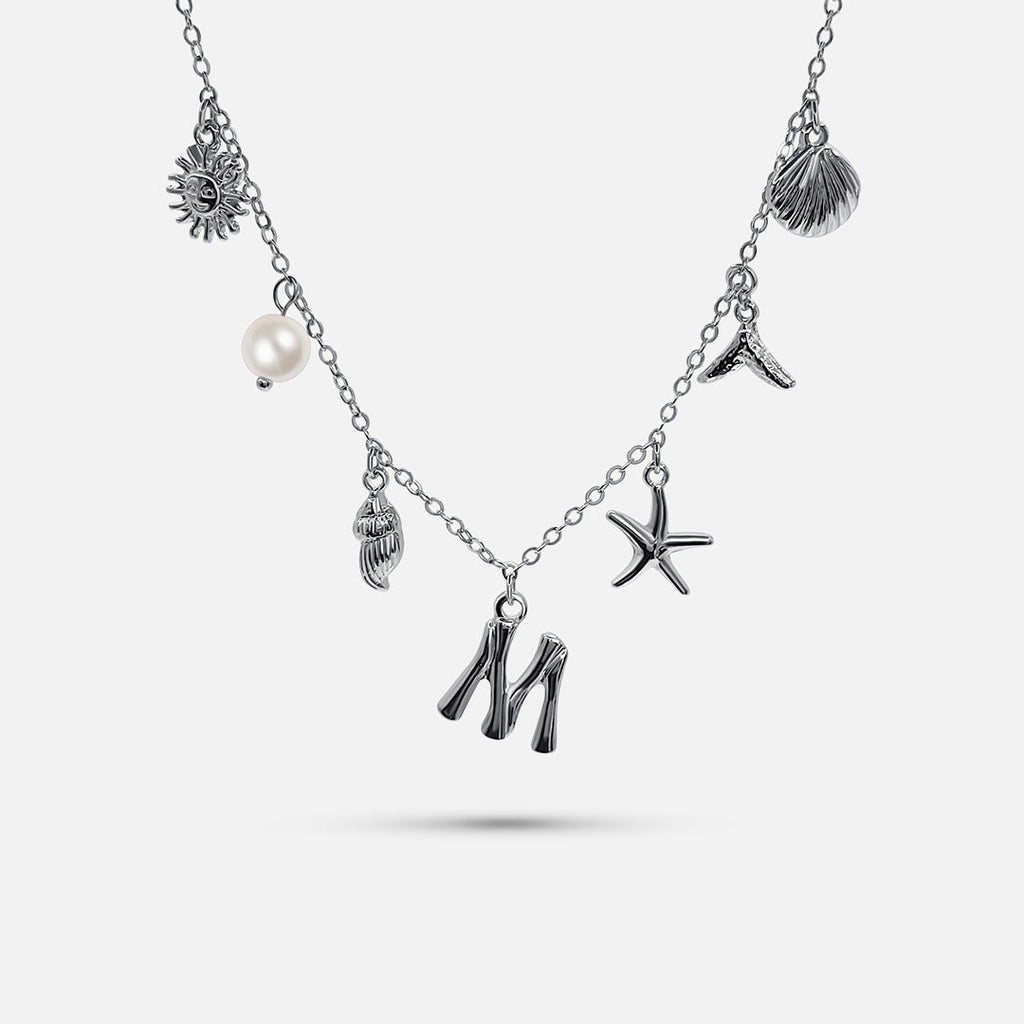 Collana con lettera “Oceano Argentato”