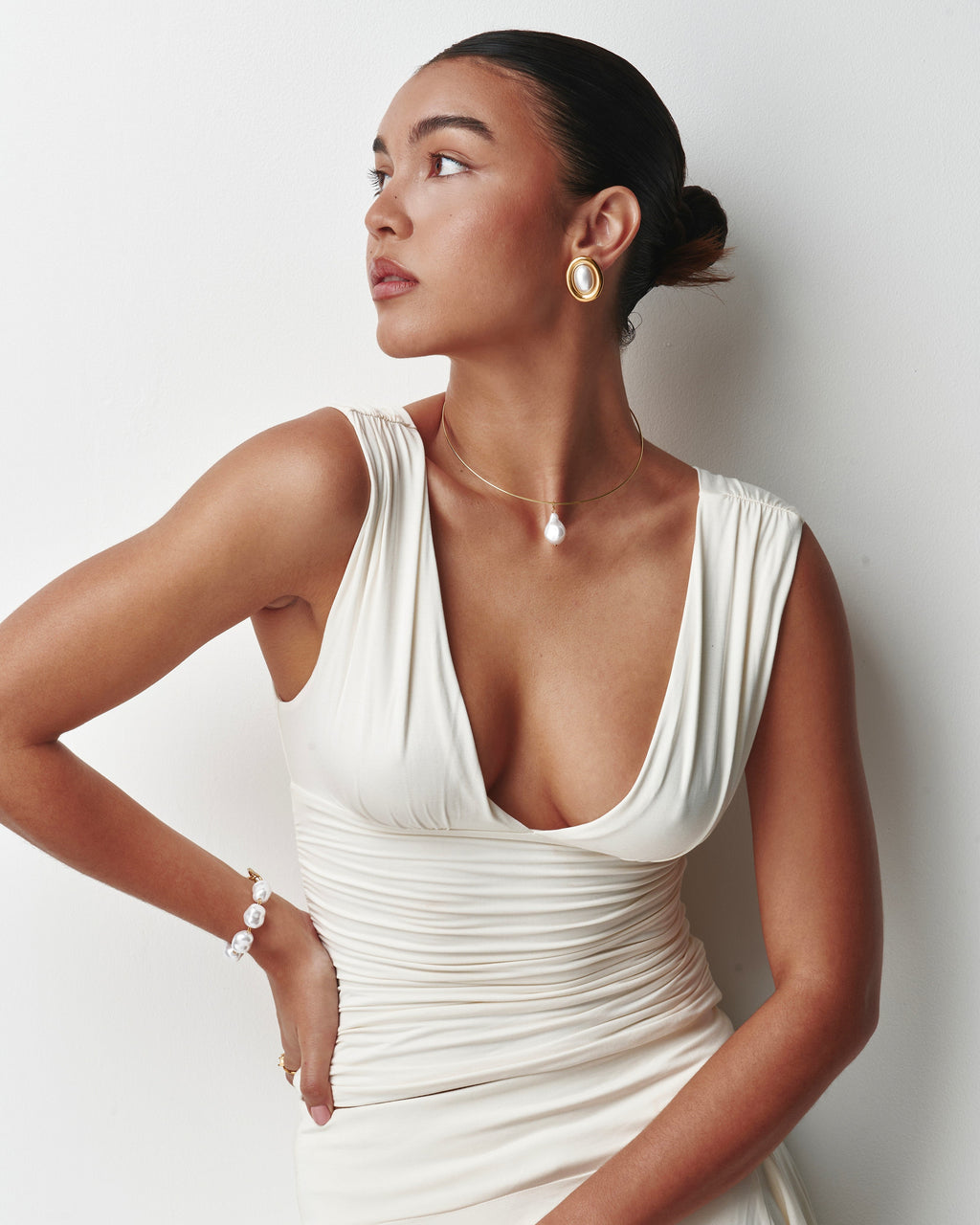 Collana a girocollo con perla naturale