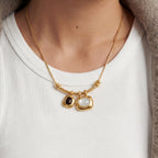 Collana con due pietre preziose